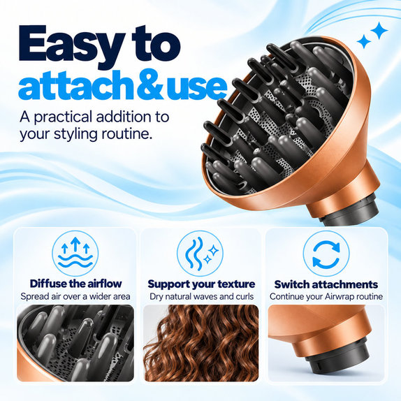 Dyfuzor Wave + Curl do Dyson Airwrap HS01, HS05, HS08, Copper