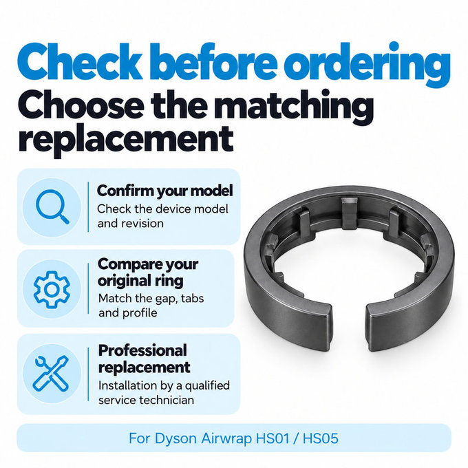 Pierścień blokujący końcówkę do Dyson Airwrap HS01, HS05