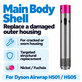 Obudowa korpusu głównego do Dyson Airwrap HS01, HS05, Nickel / Fuchsia