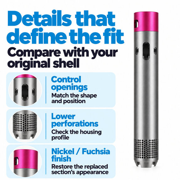 Obudowa korpusu głównego do Dyson Airwrap HS01, HS05, Nickel / Fuchsia
