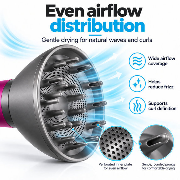 Dyfuzor do Dyson Supersonic HD01, HD03, HD07, HD15, HD16, Iron / Fuchsia