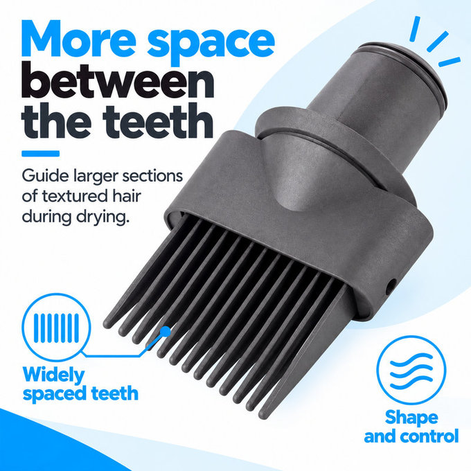 Grzebień z szerokimi zębami do Dyson Supersonic HD01, HD03, HD07, HD15, HD16