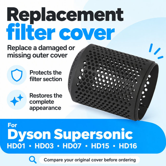 Osłona filtra do Dyson Supersonic HD01, HD03, HD07, HD15, HD16, Iron / Fuchsia