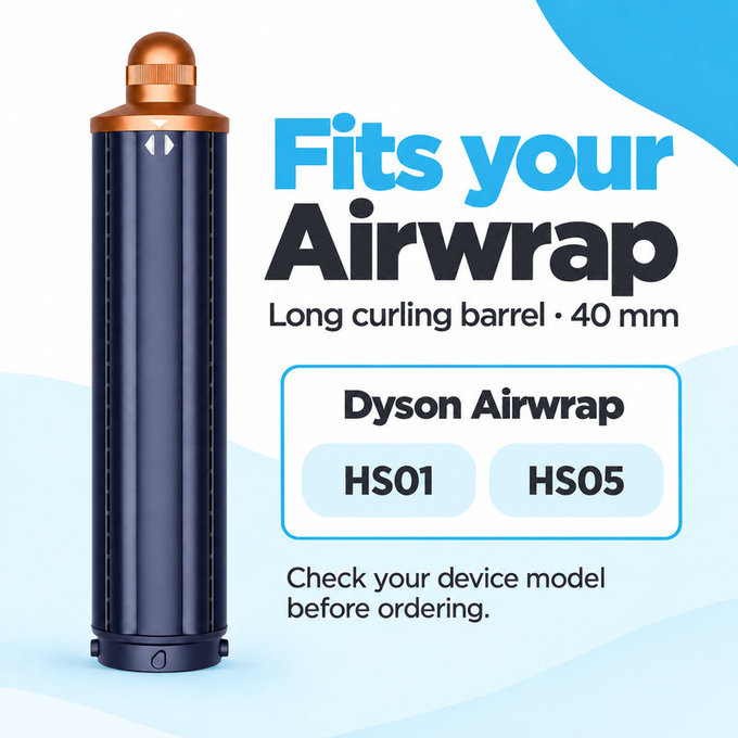 Długa końcówka do loków do Dyson Airwrap HS01, HS05, 40 mm, Prussian Blue / Rich Copper