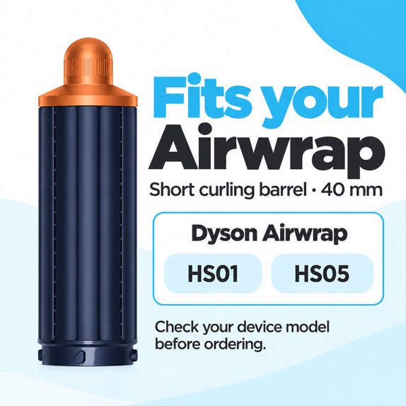 Krótka końcówka do loków do Dyson Airwrap HS01, HS05, 40 mm, Prussian Blue / Rich Copper