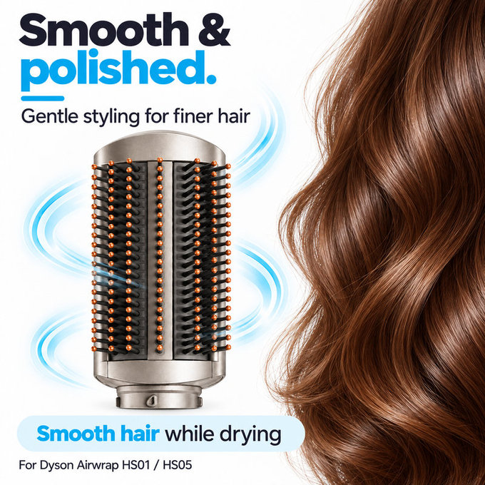 Miękka szczotka wygładzająca do Dyson Airwrap HS01, HS05, Nickel / Copper