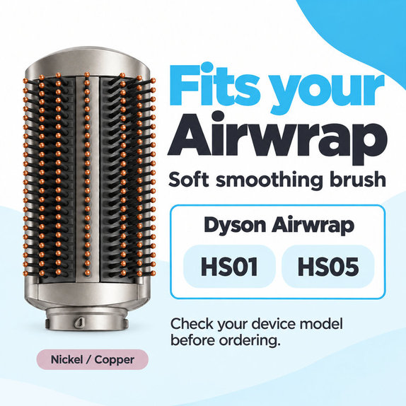 Miękka szczotka wygładzająca do Dyson Airwrap HS01, HS05, Nickel / Copper