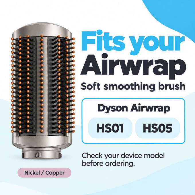 Miękka szczotka wygładzająca do Dyson Airwrap HS01, HS05, Nickel / Copper
