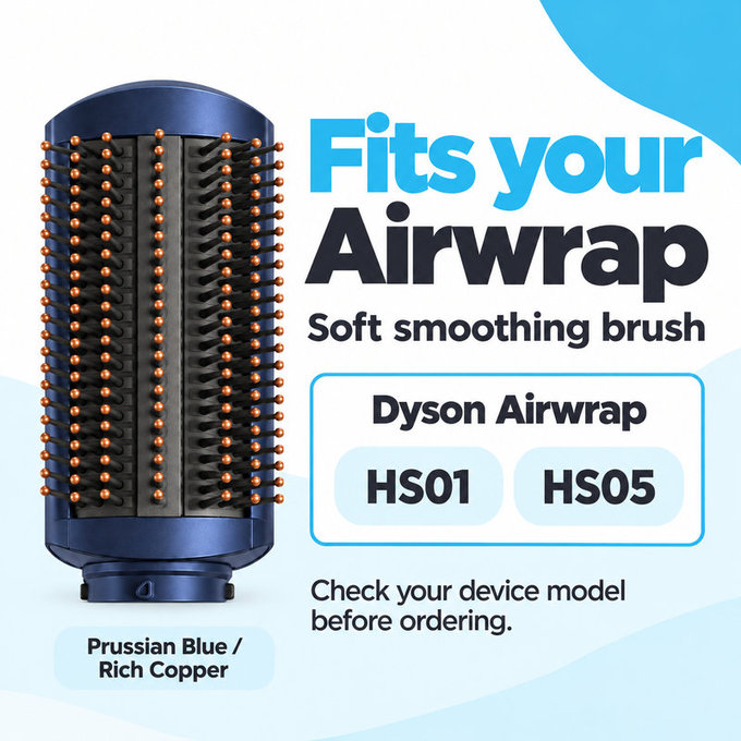 Miękka szczotka wygładzająca do Dyson Airwrap HS01, HS05, Prussian Blue / Rich Copper