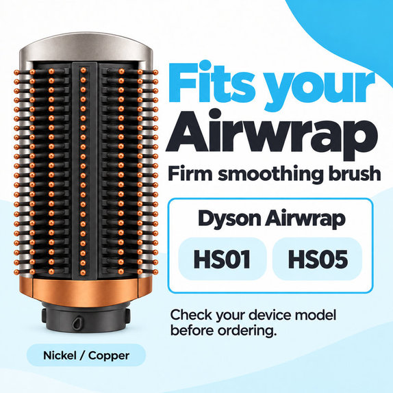Twarda szczotka wygładzająca do Dyson Airwrap HS01, HS05, Nickel / Copper