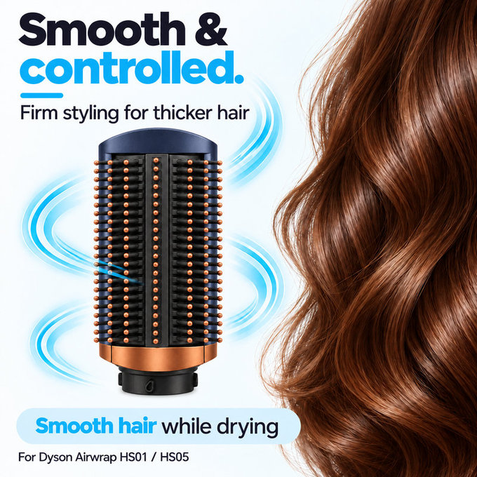 Twarda szczotka wygładzająca do Dyson Airwrap HS01, HS05, Prussian Blue / Rich Copper