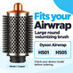 Duża okrągła szczotka zwiększająca objętość do Dyson Airwrap HS01, HS05, Nickel / Copper