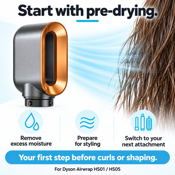 Końcówka do szybkiego suszenia do Dyson Airwrap HS01, HS05, Nickel / Copper