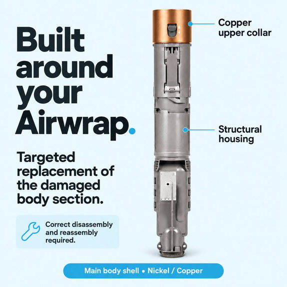 Obudowa korpusu głównego do Dyson Airwrap HS01, HS05, Nickel / Copper