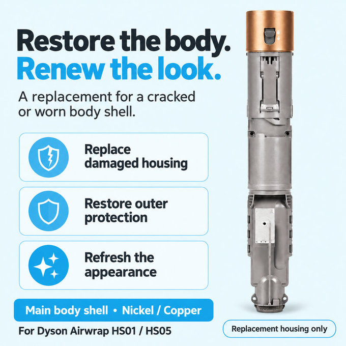Obudowa korpusu głównego do Dyson Airwrap HS01, HS05, Nickel / Copper