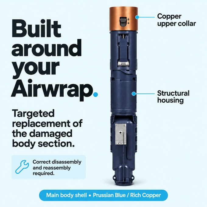 Obudowa korpusu głównego do Dyson Airwrap HS01, HS05, Prussian Blue / Rich Copper