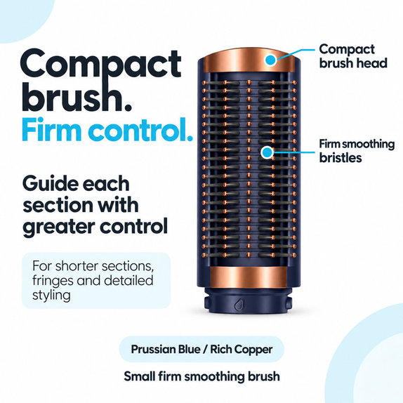Mała twarda szczotka wygładzająca do Dyson Airwrap HS01, HS05, HS08, Prussian Blue / Rich Copper