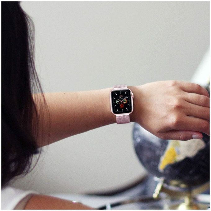 Pasek Milaneseband do Apple Watch 8 / 9 / 10 / 11 / SE (40 / 41 / 42 mm), Rose Gold, Tech-Protect