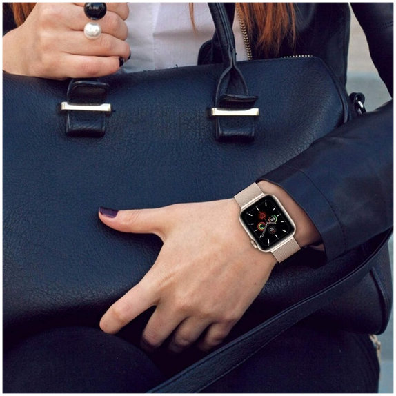 Pasek Milaneseband do Apple Watch 8 / 9 / 10 / 11 / SE (40 / 41 / 42 mm), Rose Gold, Tech-Protect