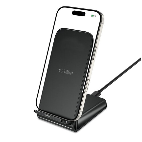 Ładowarka bezprzewodowa QI15W-S2 15W, czarna, Tech-Protect