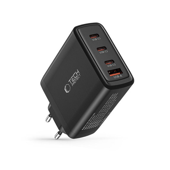 Ładowarka sieciowa NC100W-GAN 4-PORT PD 100W / QC3.0, czarna, Tech-Protect