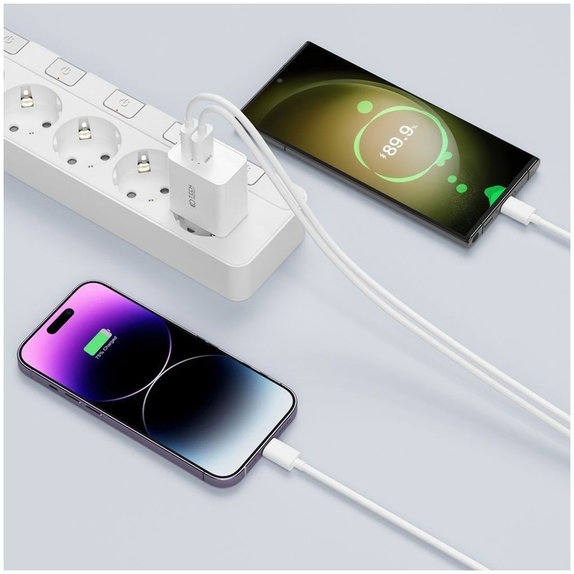 Ładowarka sieciowa C35W 2-PORT PD 35W, biała, Tech-Protect