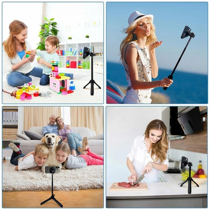 Selfie stick ze statywem L06S MagSafe, czarna, Tech-Protect