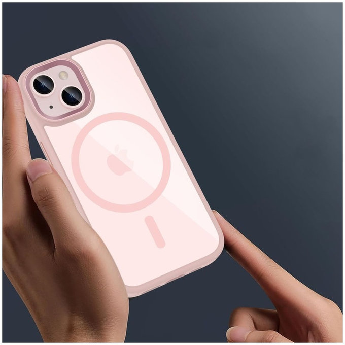 Etui MagMat MagSafe do iPhone 15, różowa/przezroczysta, Tech-Protect