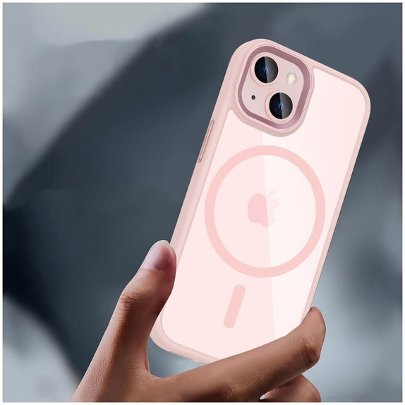 Etui MagMat MagSafe do iPhone 15, różowa/przezroczysta, Tech-Protect