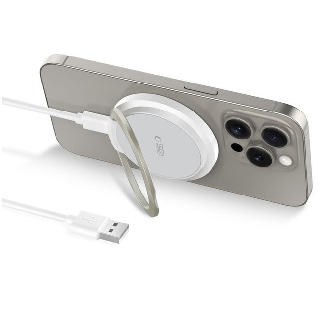 Ładowarka bezprzewodowa QI15W-A33 Magnetic MagSafe, biała, Tech-Protect