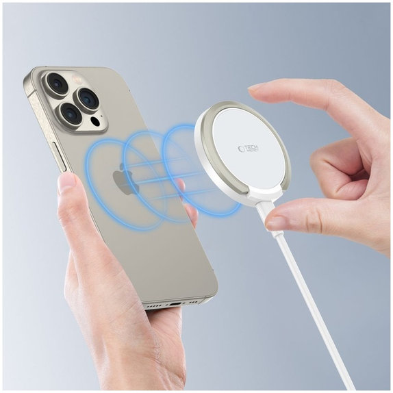 Ładowarka bezprzewodowa QI15W-A33 Magnetic MagSafe, biała, Tech-Protect