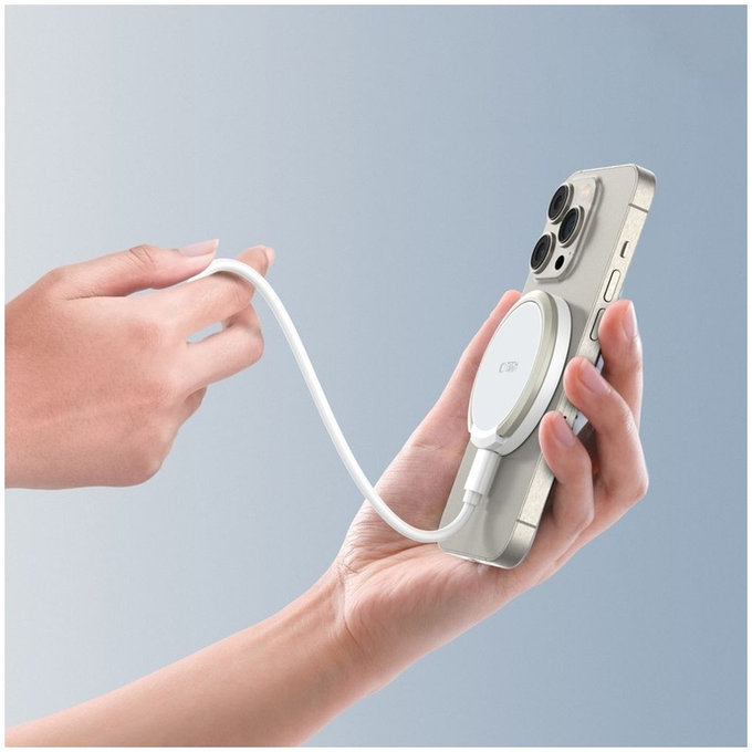 Ładowarka bezprzewodowa QI15W-A33 Magnetic MagSafe, biała, Tech-Protect