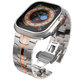 Pasek Stainless Line do Apple Watch 8 / 9 / 10 / 11 / SE / Ultra (44 / 45 / 46 / 49 mm), Titanium/Orange, Tech-Protect