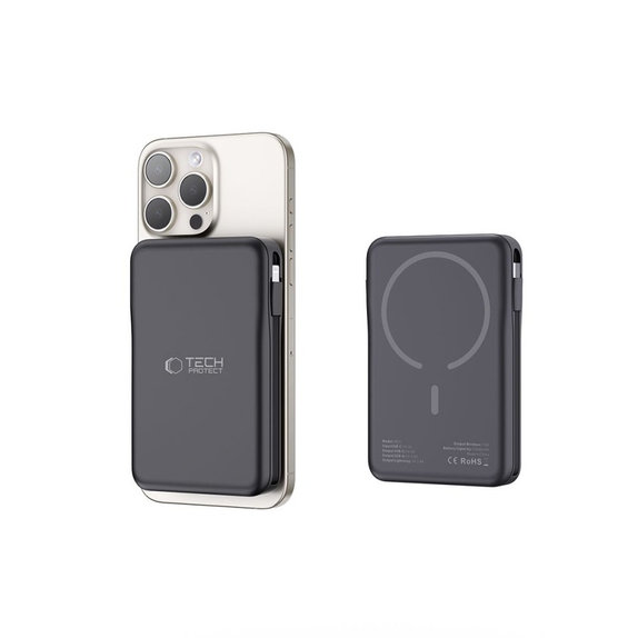 Powerbank PB31 Lifemag MagSafe 10000mAh, czarna, Tech-Protect