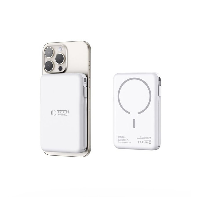Powerbank PB31 Lifemag MagSafe 10000mAh, biała, Tech-Protect