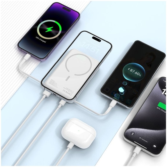 Powerbank PB31 Lifemag MagSafe 10000mAh, biała, Tech-Protect