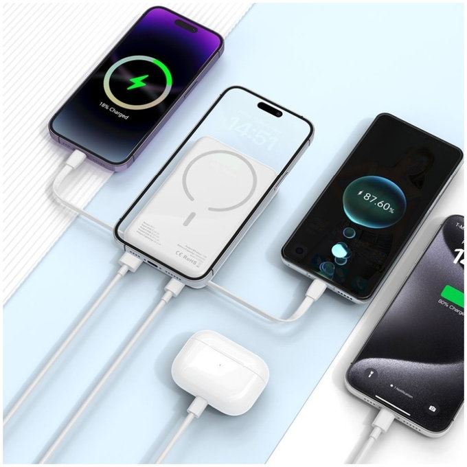 Powerbank PB31 Lifemag MagSafe 10000mAh, biała, Tech-Protect