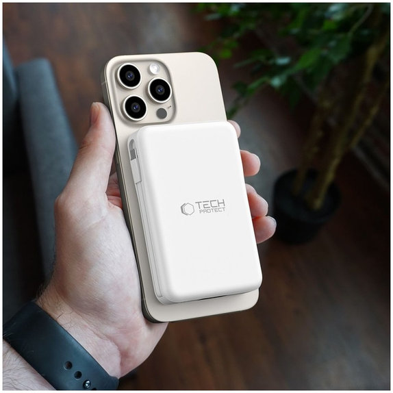 Powerbank PB31 Lifemag MagSafe 10000mAh, biała, Tech-Protect
