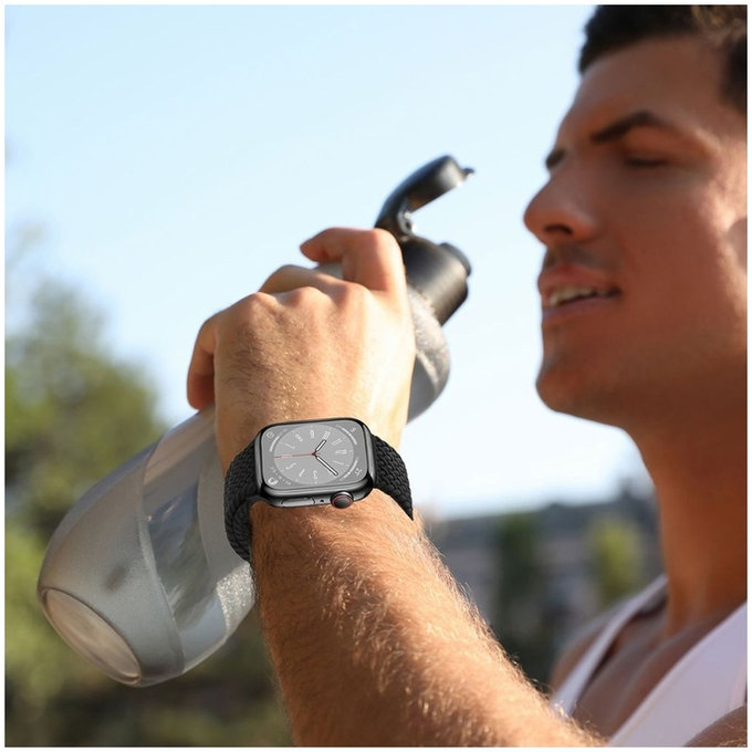 Pasek Nylonmag do Apple Watch 8 / 9 / 10 / 11 / SE (40 / 41 / 42 mm), Natural Titanium, Tech-Protect