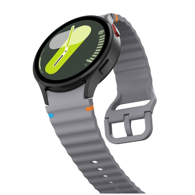 Pasek Silicone Sport do Samsung Watch 4 / 5 / 5 Pro / 6 / 7 / FE, Crayon Grey, Tech-Protect