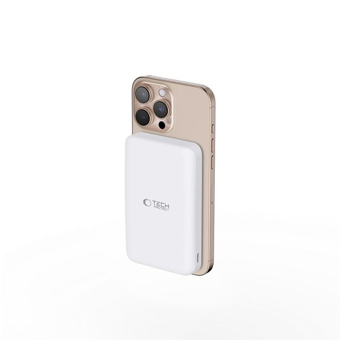 Powerbank PB24 Lifemag Qi2 MagSafe 10000mAh, biała, Tech-Protect