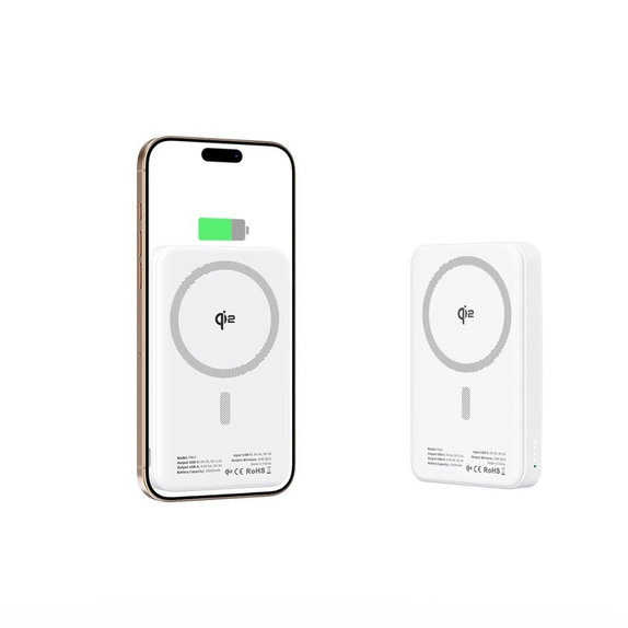 Powerbank PB24 Lifemag Qi2 MagSafe 10000mAh, biała, Tech-Protect