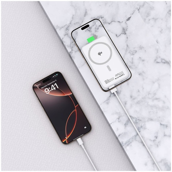 Powerbank PB24 Lifemag Qi2 MagSafe 10000mAh, biała, Tech-Protect