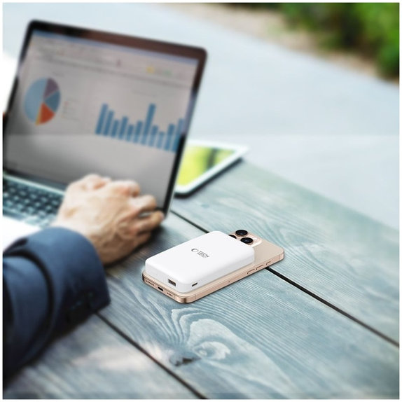 Powerbank PB24 Lifemag Qi2 MagSafe 10000mAh, biała, Tech-Protect