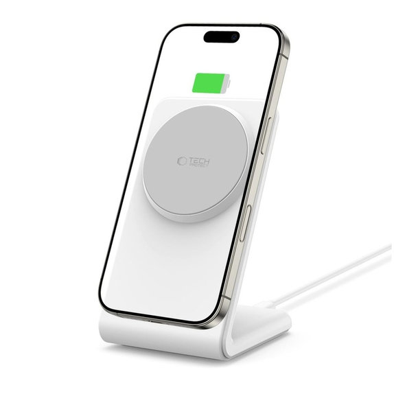 Ładowarka bezprzewodowa QI15W-A38 Magnetic MagSafe, biała, Tech-Protect