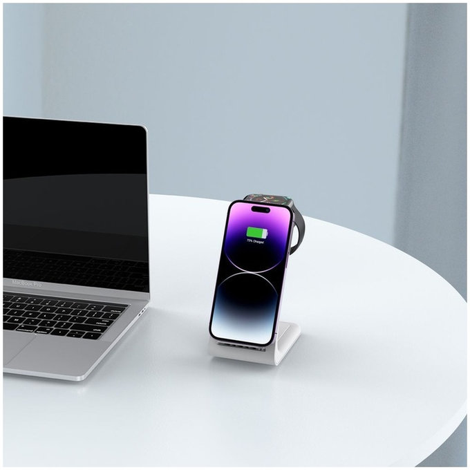 Ładowarka bezprzewodowa QI15W-A36 3IN1 for Apple, biała, Tech-Protect