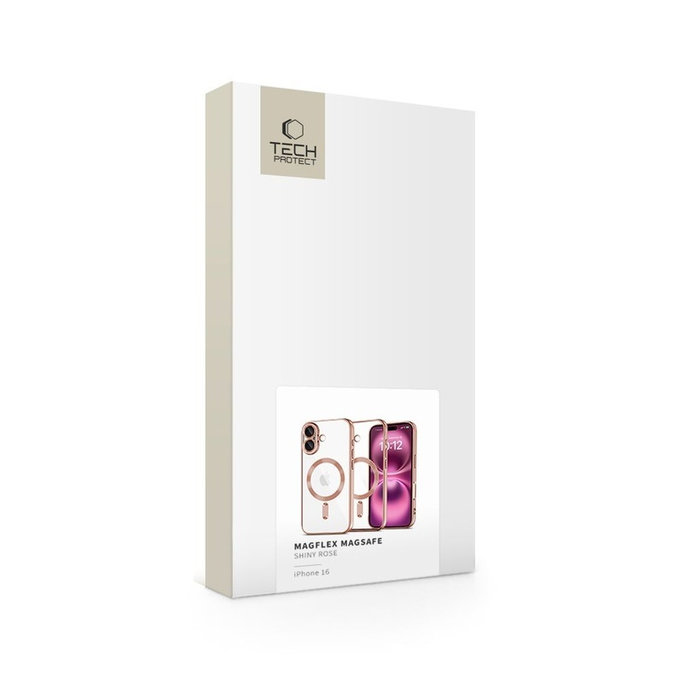 Etui MagFlex MagSafe do iPhone 16 Shiny Rose, Tech-Protect