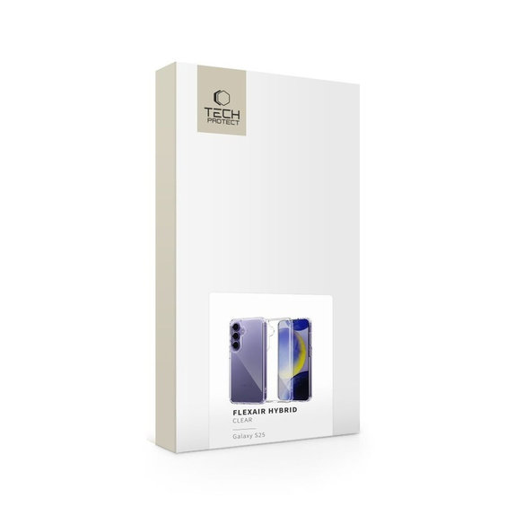Etui FlexAir Hybrid do Galaxy S25, Clear, Tech-Protect