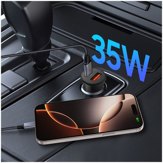 Ładowarka samochodowa CC02 2-PORT PD 35W / QC3.0, czarna, Tech-Protect