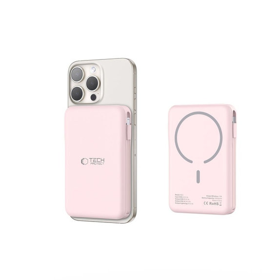 Powerbank PB31 Lifemag MagSafe 10000mAh, różowa, Tech-Protect